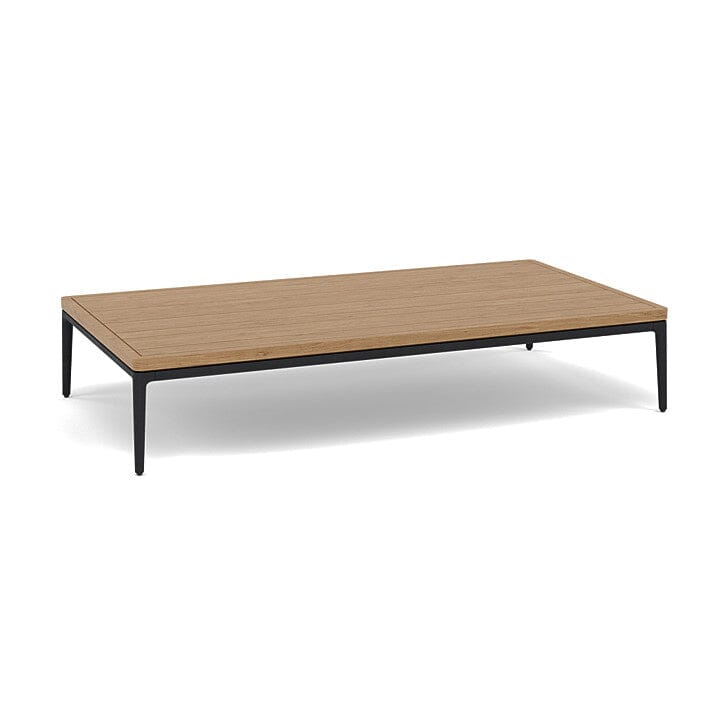 Manutti Zendo Sense Outdoor Side Table 150x80cm H:25cm Lava AF10 Teak Slates 2H43 