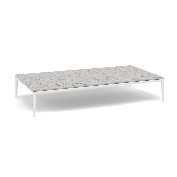 Manutti Zendo Sense Outdoor Side Table 150x80cm H:25cm White AF08 Ceramic Fossil 12mm 5K53 