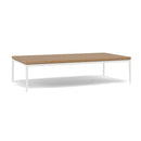 Manutti Zendo Sense Outdoor Side Table 150x80cm H:35cm White AF08 Teak Slates 2H43 