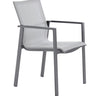 Mazuvo Trend Deluxe Fauteuil repas avec textilène Deluxe Soft Cadre Anthracite + Deluxe Soft Gris Clair 