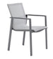 Mazuvo Trend Deluxe Fauteuil repas avec textilène Deluxe Soft Cadre Anthracite + Deluxe Soft Gris Clair 