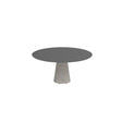 Royal Botania Conix Table ronde Ø160cm Dining Pied Béton Cement Grey CG - Plateau Céramique Black ZUM 