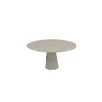 Royal Botania Conix Table ronde Ø160cm Dining Pied Béton Cement Grey CG - Plateau céramique Pearl Grey PG 