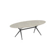 Royal Botania Exes Table Ellipse 250x130cm Pieds Alu Anthracite A - Plateau Céramique Ceppo Dolomitica CD 