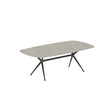 Royal Botania Exes Table Ovale 220x120cm Pieds Alu Anthracite A - Plateau Céramique Ceppo Dolomitica CD 