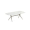 Royal Botania Exes Table Ovale 220x120cm Pieds Alu Sand S - Plateau Céramique Bianco Statuario BS 