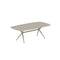 Royal Botania Exes Table Ovale 220x120cm Pieds Alu Sand S - Plateau céramique Pearl Grey PG 