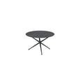 Royal Botania Exes Table ronde Ø120cm Pieds Alu Anthracite A - Plateau Céramique Nero Marquina NM 
