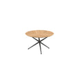 Royal Botania Exes Table ronde Ø120cm Pieds Alu Anthracite A - Plateau Teak W 