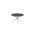 Royal Botania Exes Table ronde Ø120cm Pieds Alu White WR - Plateau Céramique Nero Marquina NM 