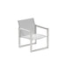 Royal Botania Ninix NNX77T Fauteuil bas Lounge Inox Brossé SS - Toile White WU 