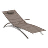 Royal Botania O-zon OZN195T Chaise longue Lounger empilable Inox Brossé SS - Toile Cappuccino CAU 