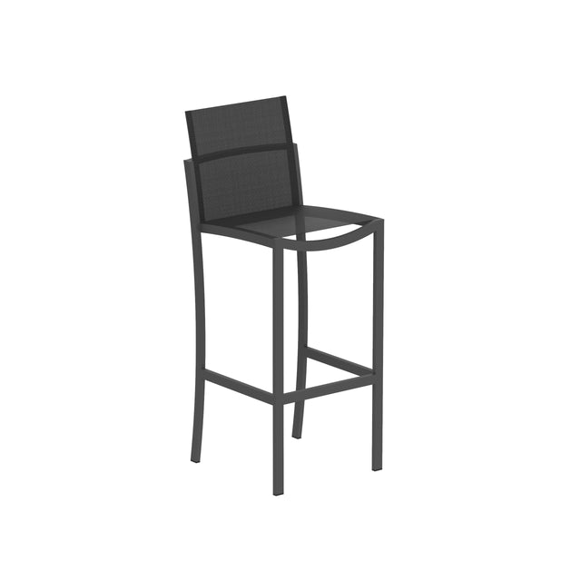 Royal Botania O-zon OZN43T Tabouret haut de bar Laqué Black A - Toile Black ZU 