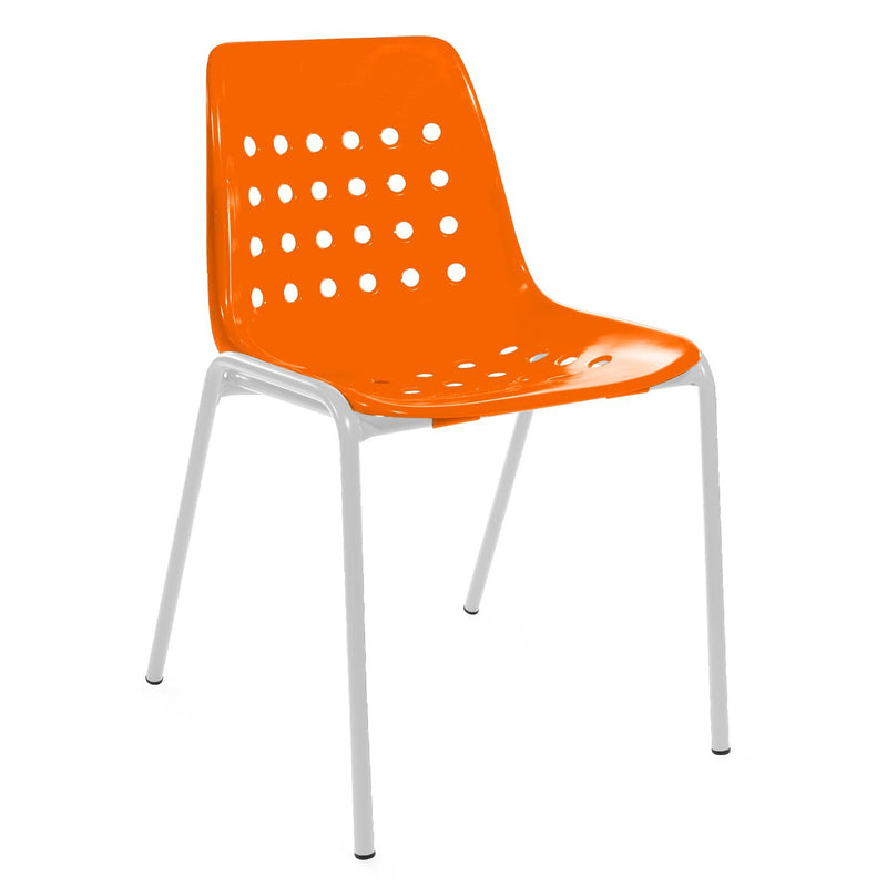 Schaffner Bermuda chaise empilable Blanc 90 Orange 13 