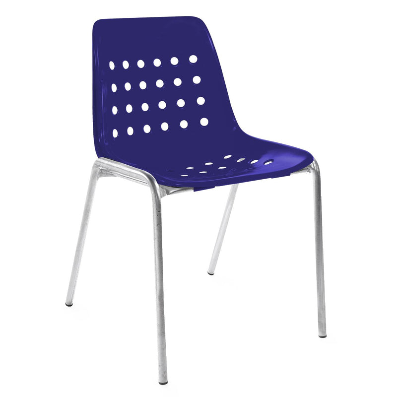 Schaffner Bermuda chaise empilable Galvanisé à chaud 02 Bleu 53 
