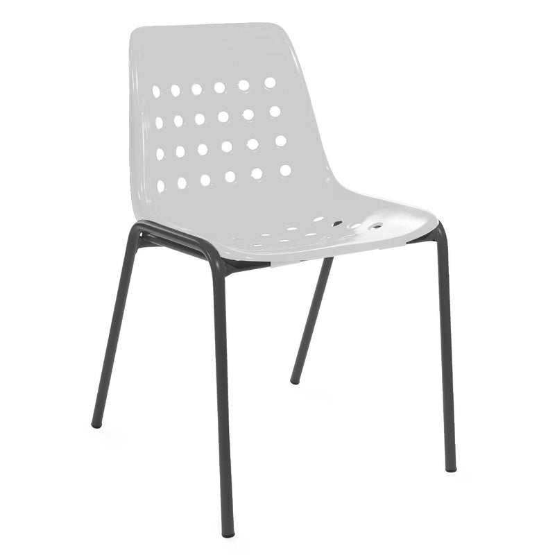 Schaffner Bermuda chaise empilable Graphite 73 Blanc 90 