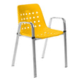 Schaffner Bermuda Fauteuil repas avec accoudoirs tubes ovales Galvanisé à chaud 02 Jaune 11 