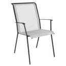 Schaffner Chur Fauteuil repas empilable Anthracite 77 Blanc 90 