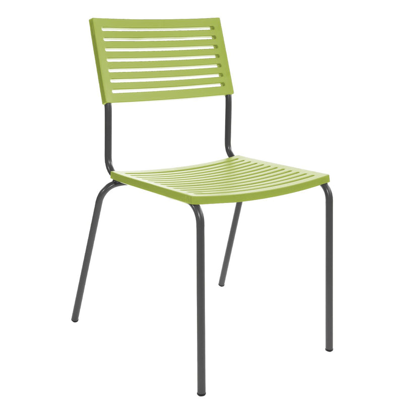 Schaffner Lamello Chaise empilable Anthracite 77 Vert Clair 63 