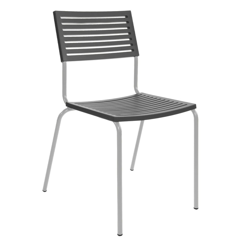 Schaffner Lamello Chaise empilable Blanc 90 Anthracite 77 