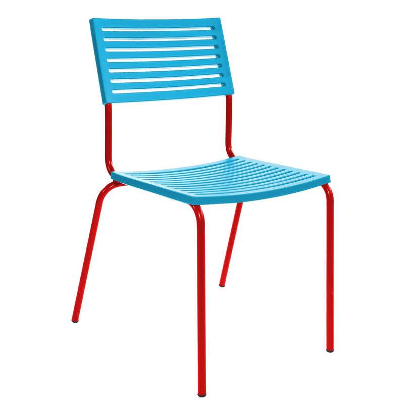 Schaffner Lamello Chaise empilable Rouge 30 Turquoise 58 