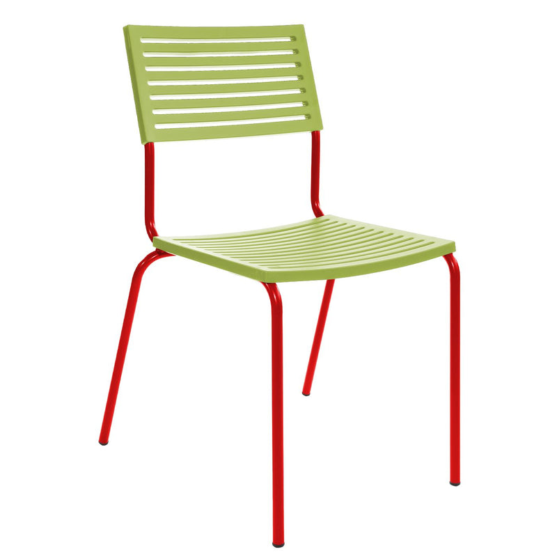 Schaffner Lamello Chaise empilable Rouge 30 Vert Clair 63 