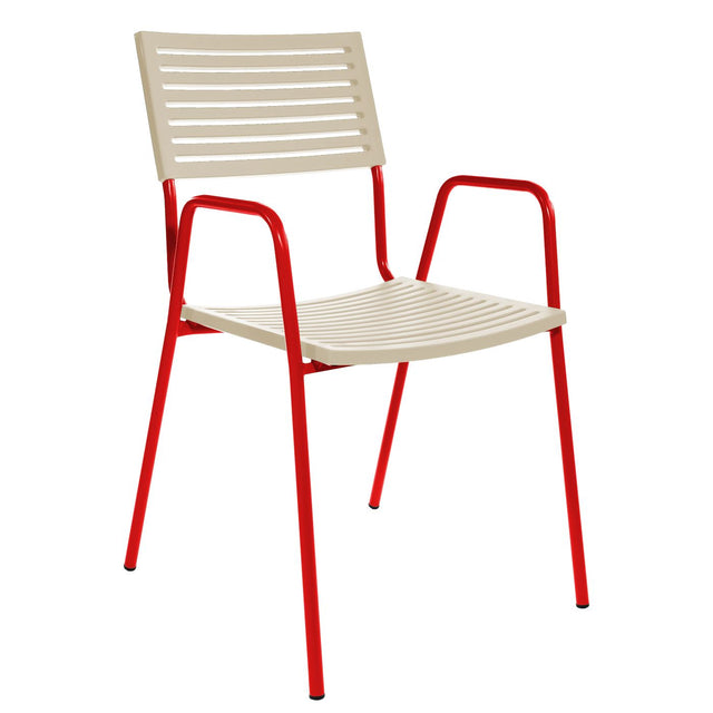 Schaffner Lamello Fauteuil repas Rouge 30 Sable Pastel 15 