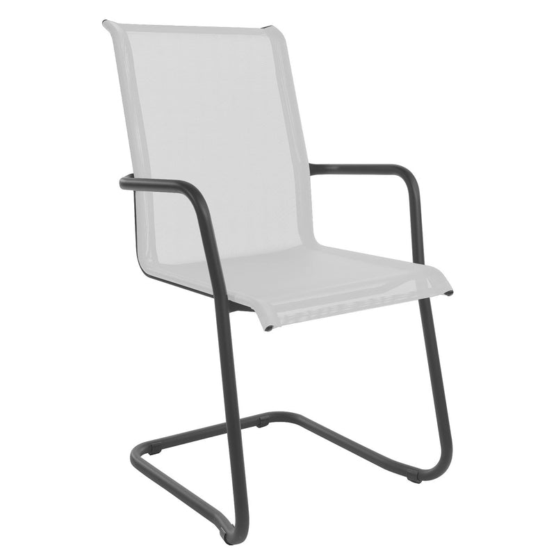 Schaffner Locarno Fauteuil Cantilever empilable Anthracite 77 Blanc 90 