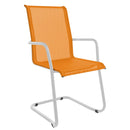 Schaffner Locarno Fauteuil Cantilever empilable Blanc 90 Orange 13 
