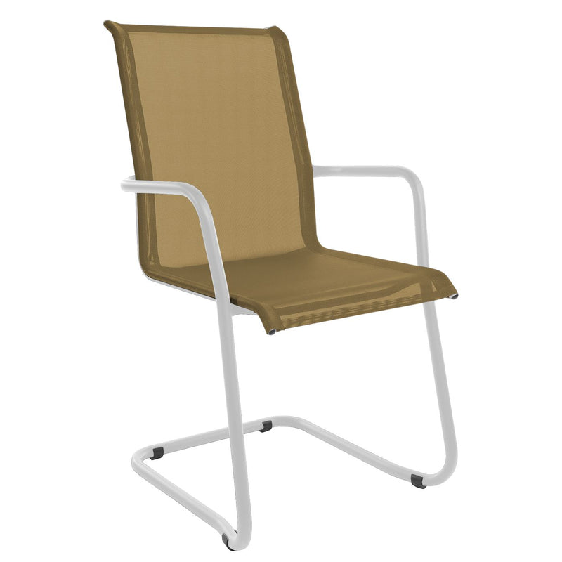 Schaffner Locarno Fauteuil Cantilever empilable Blanc 90 Sable 81 