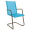 Schaffner Locarno Fauteuil Cantilever empilable Champagne 85 Turquoise 58 