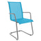 Schaffner Locarno Fauteuil Cantilever empilable Gris Argent 78 Turquoise 58 