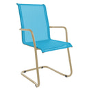 Schaffner Locarno Fauteuil Cantilever empilable Marron Pastel 83 Turquoise 58 