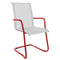Schaffner Locarno Fauteuil Cantilever empilable Rouge 30 Blanc 90 