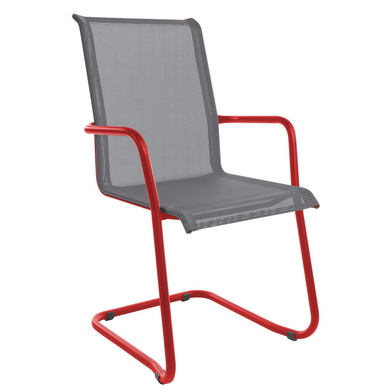 Schaffner Locarno Fauteuil Cantilever empilable Rouge 30 Gris 20 