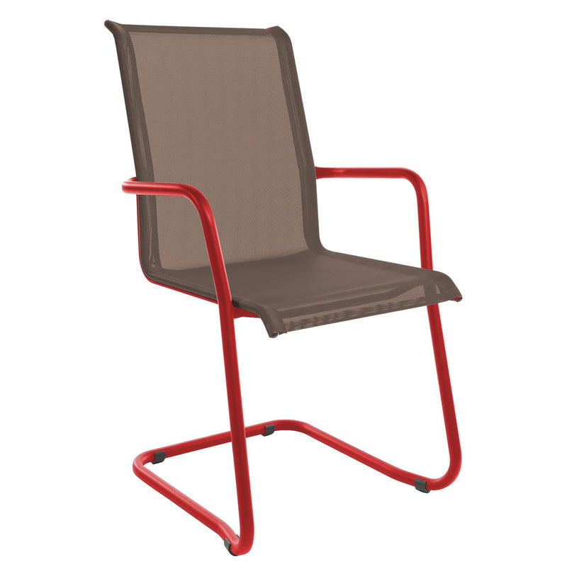 Schaffner Locarno Fauteuil Cantilever empilable Rouge 30 Marron 82 