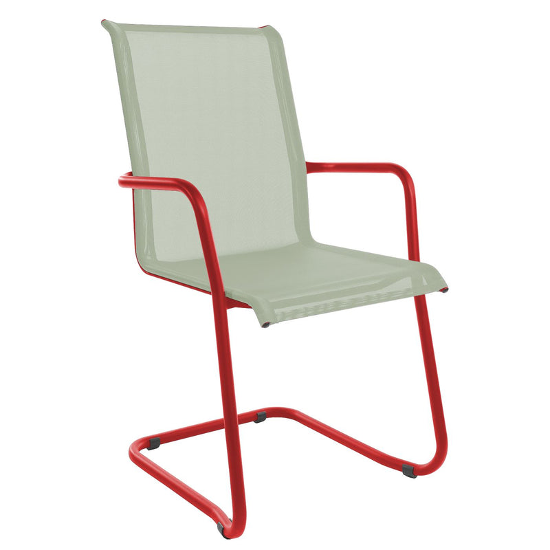 Schaffner Locarno Fauteuil Cantilever empilable Rouge 30 Vert Crème 26 