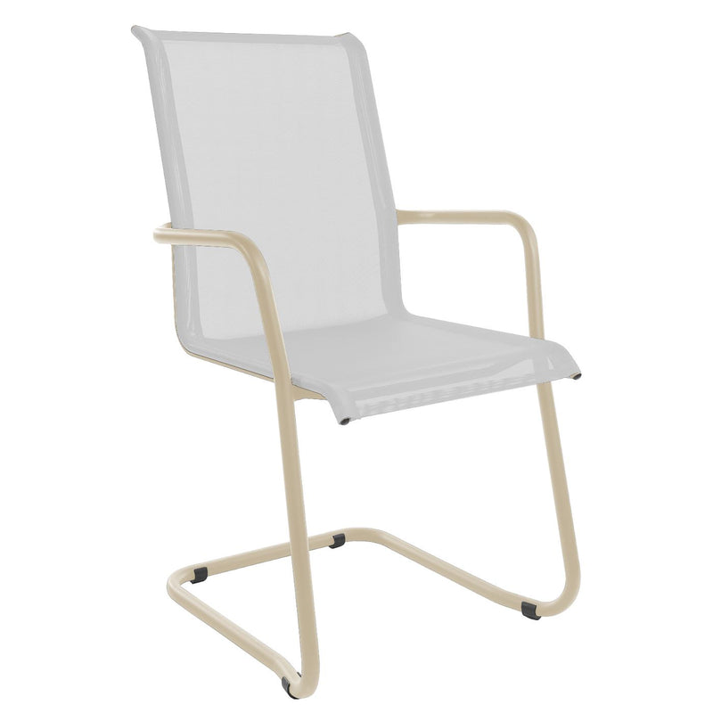 Schaffner Locarno Fauteuil Cantilever empilable Sable Pastel 15 Blanc 90 