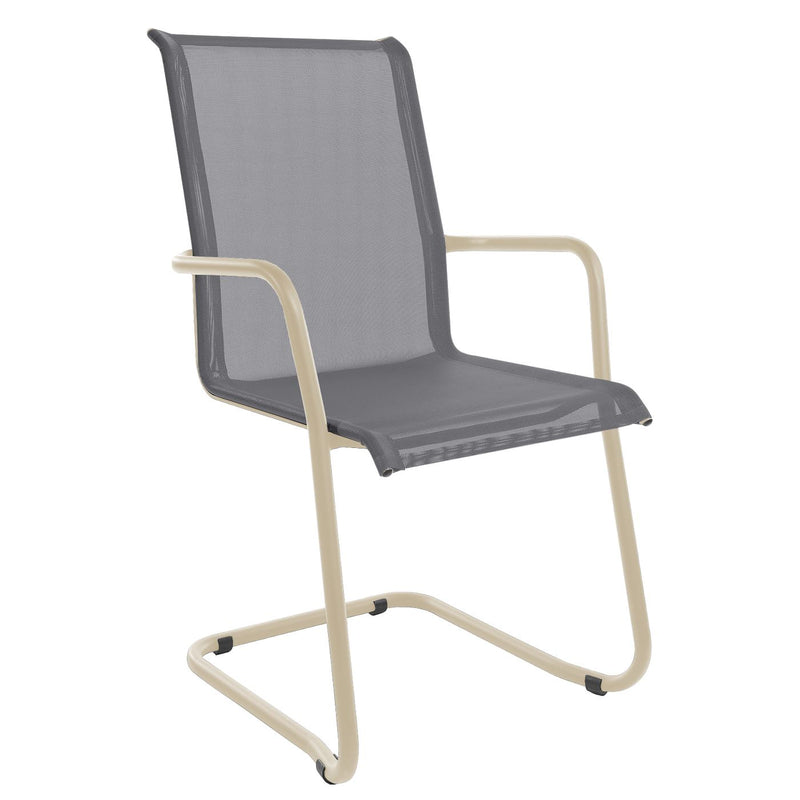 Schaffner Locarno Fauteuil Cantilever empilable Sable Pastel 15 Gris 20 