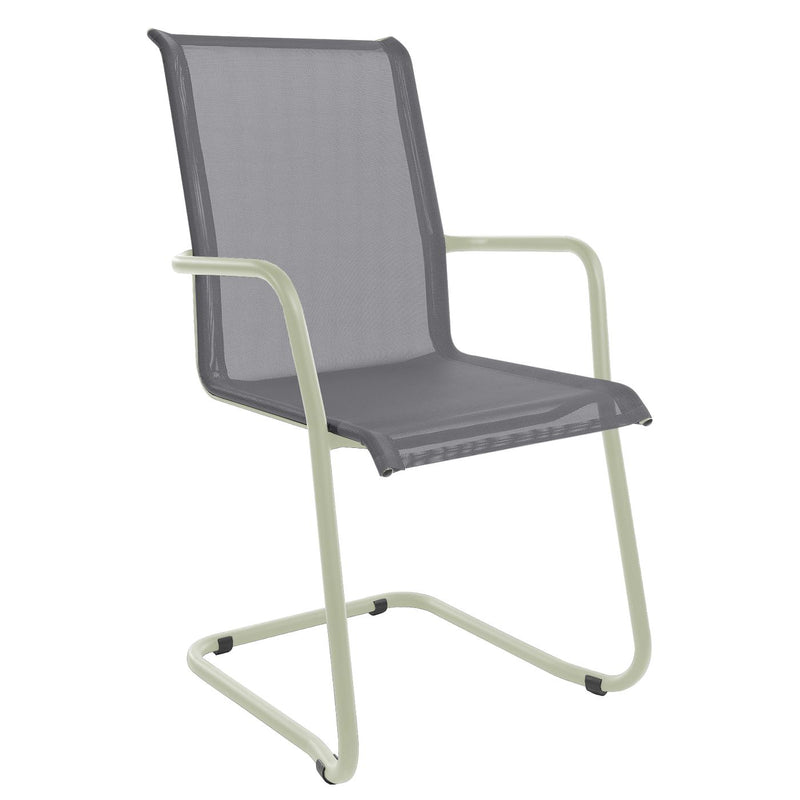 Schaffner Locarno Fauteuil Cantilever empilable Vert pastel 64 Gris 20 