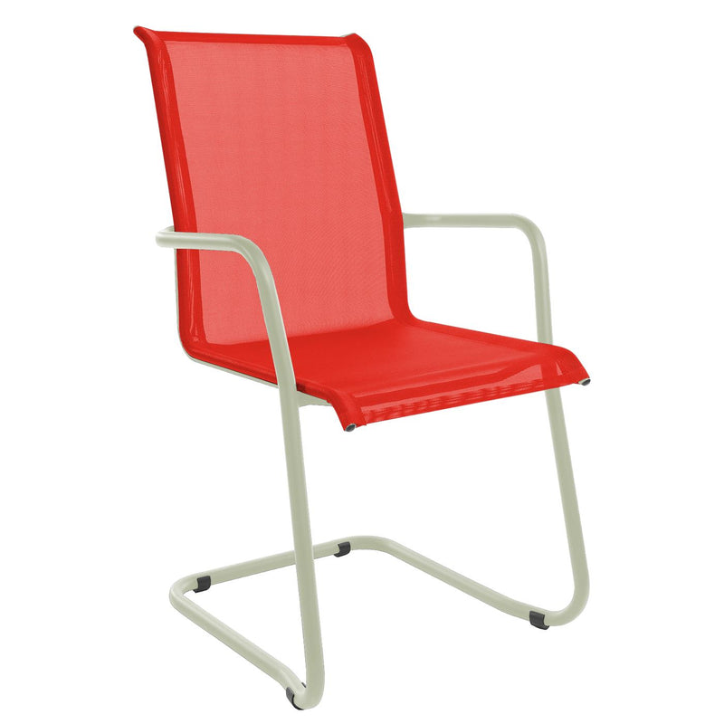 Schaffner Locarno Fauteuil Cantilever empilable Vert pastel 64 Rouge 30 
