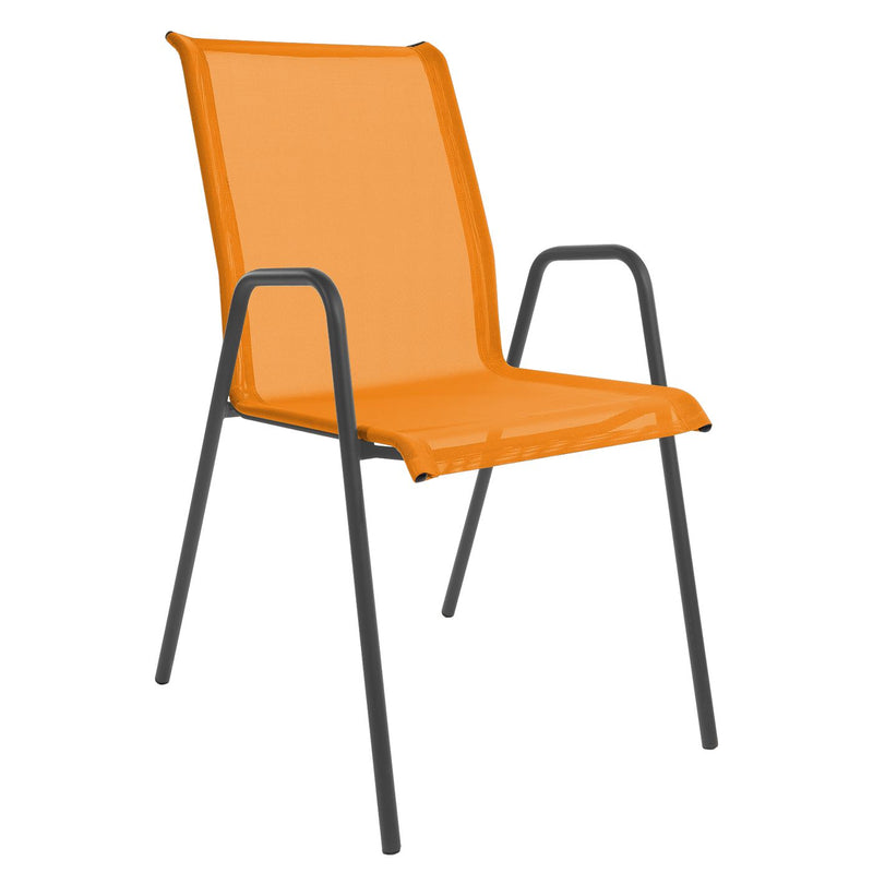 Schaffner Locarno Fauteuil repas empilable Anthracite 77 Orange 13 