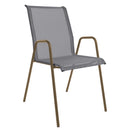Schaffner Locarno Fauteuil repas empilable Champagne 85 Gris 20 