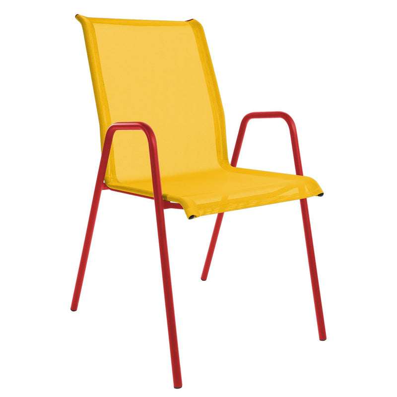 Schaffner Locarno Fauteuil repas empilable Rouge 30 Jaune 11 