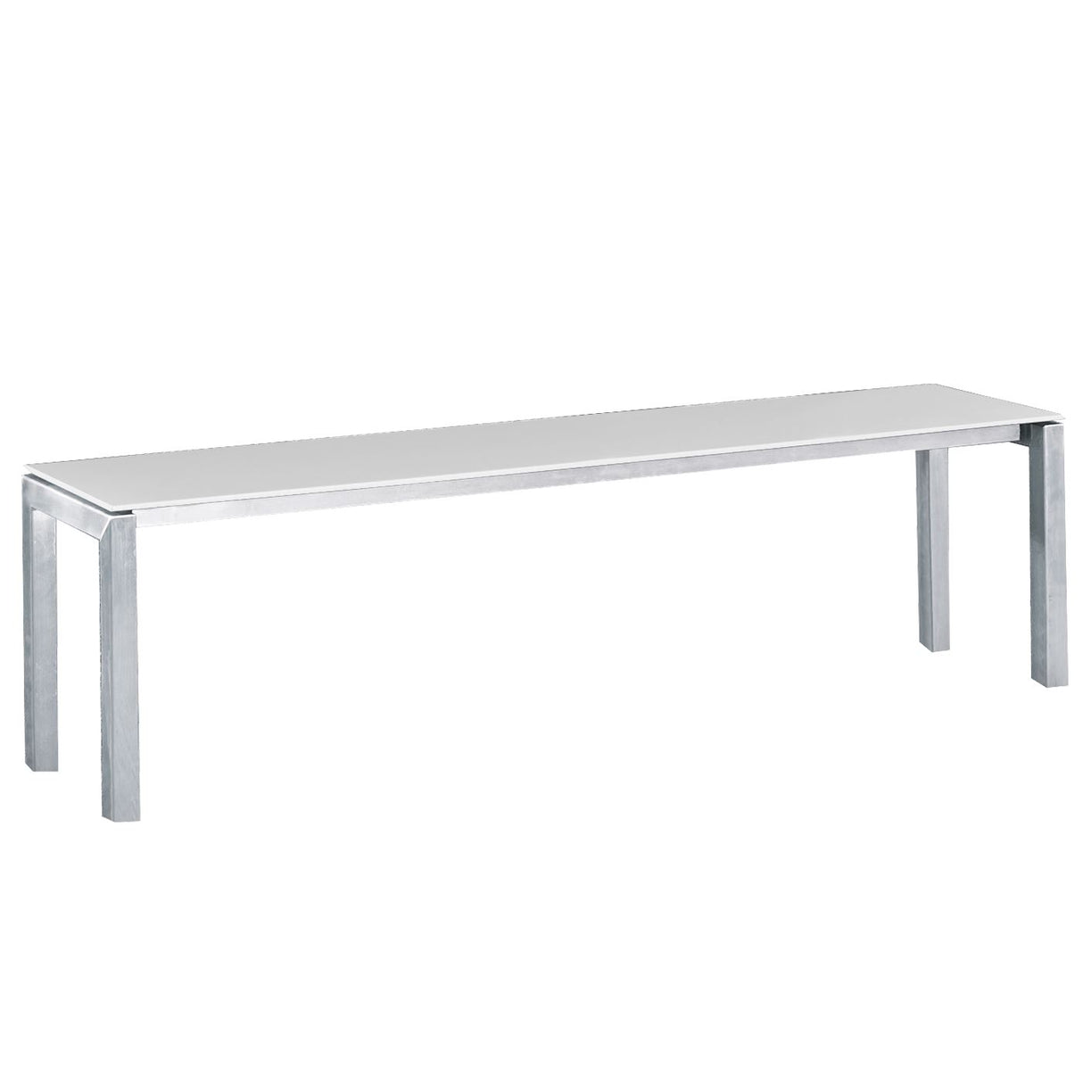 Schaffner Luzern Banc 160x32cm Acier Inox 05 Blanc 90 