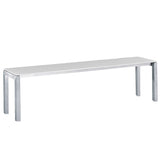 Schaffner Luzern Banc 160x32cm Acier Inox 05 Blanc 90 