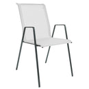 Schaffner Luzern Fauteuil repas empilable Anthracite 77 Blanc 90 