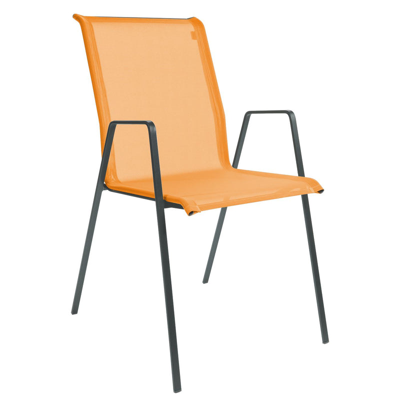 Schaffner Luzern Fauteuil repas empilable Anthracite 77 Orange 13 