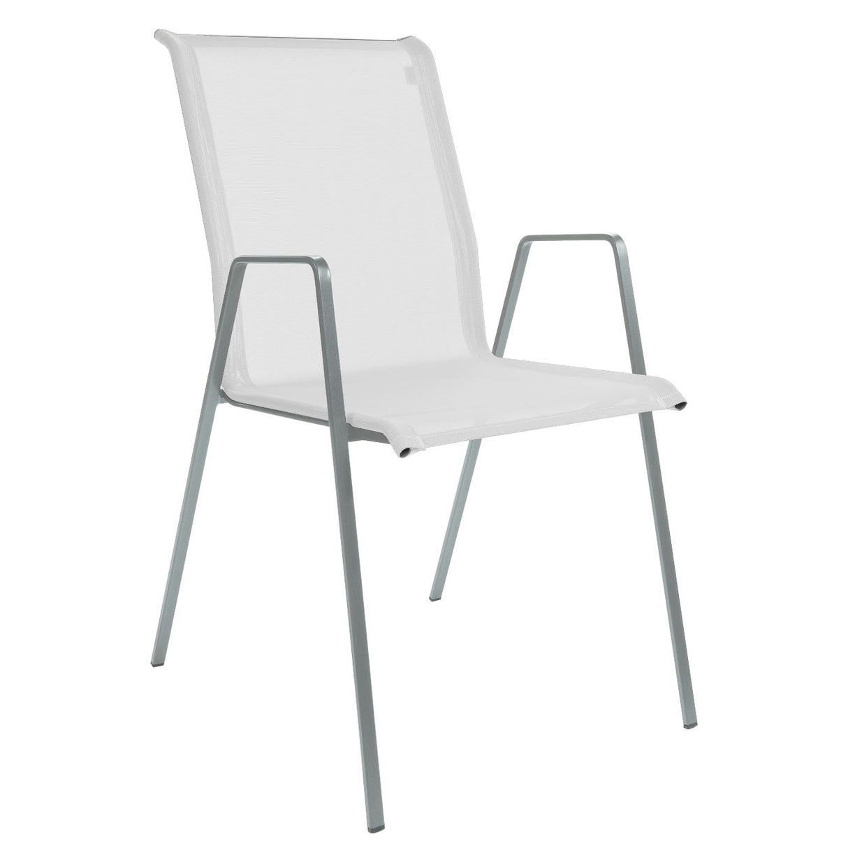 Schaffner Luzern Fauteuil repas empilable Gris Argent 78 Blanc 90 