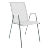 Schaffner Luzern Fauteuil repas empilable Gris Argent 78 Blanc 90 